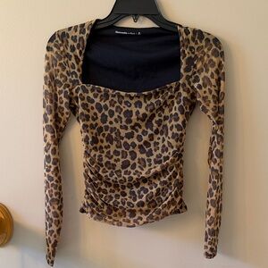 Abercrombie & Fitch Leopard Square Neck Top